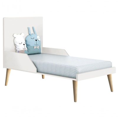 Berço Americano Théo New Branco Fosco Com Natural - Reller