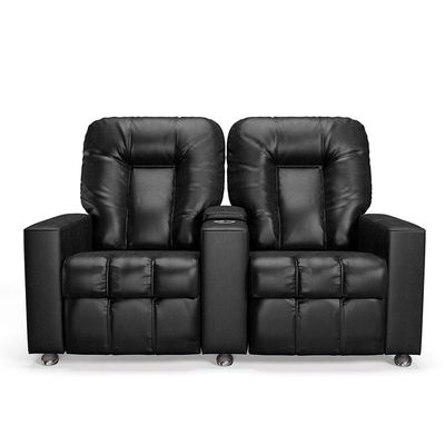 Poltrona do Papai Reclinável 2 Lugares Sala de Cinema Pequim Manual PU Preto G23 - Gran Belo
