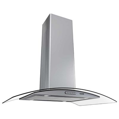 Coifa Ilha 90cm Vidro Curvo Nardelli Inox 110V