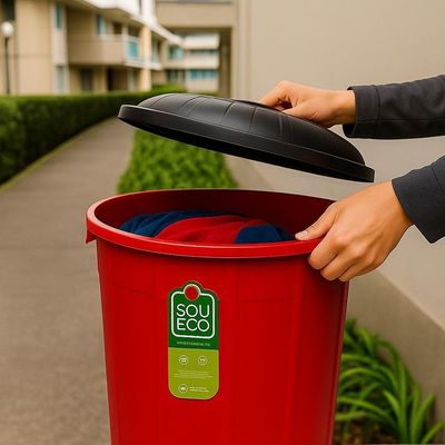 Lixeira Coleta Seletiva 61 Litros Gigante Cesto De Lixo Grande Container Multiuso Casa Condominio Mudança Organizador Lo