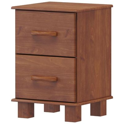 Mesa De Cabeceira 2 Gavetas Madeira Maciça Selena F06 Imbuia - Lyam Decor