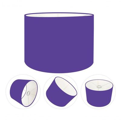 Cúpula Abajur E Luminária Cilíndrica Vivare Cp-7017 ø40x21cm - Bocal Nacional Roxo