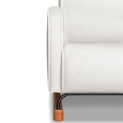 Poltrona Com Base Balanço Em Tecido Bouclé Cindy – Lucadi Off White