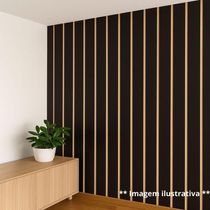 Kit Revestimento Ripado 100 Placas Adesiva 45 X 11 Cm Em Mdf Preto