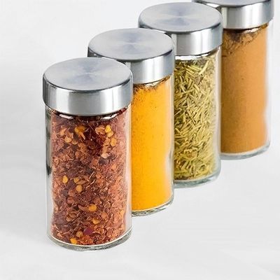 Porta Temperos Com Suporte Inox 12 Frascos De Vidro Com Base Rotatória Para Cozinha