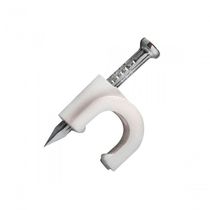 Fixa Fio/ Cabo Rg6 8mm Branco Com Prego De Aco Pacote...