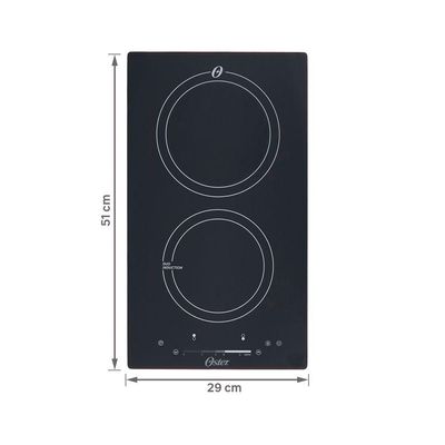 Cooktop 2 Bocas Indução Com Painel Touch Vidro Preto 2 Em 1 OTOP202 Oster 220V