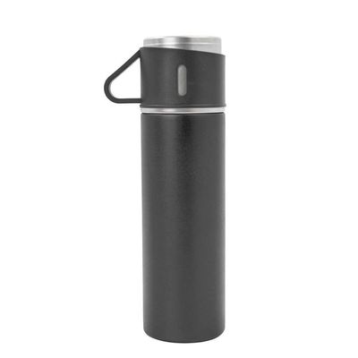 Garrafa Termica Com Copo Parede Dupla Inox Squeeze 500ml Preto