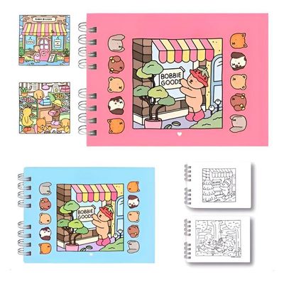 Livrinho Para Colorir Bobbie Goods Capa Dura Diversão Pintura Rosa