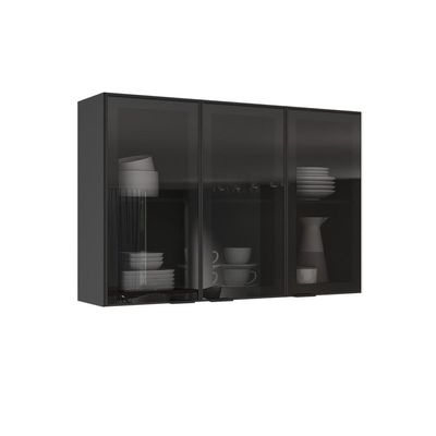 Cozinha Completa Itatiaia Lumina 350cm Em Madeira Mdf Grafite/fendi