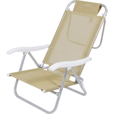 Cadeira de Praia Reclinável Sunny em Alumínio Bege Bel Único