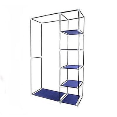 Guarda Roupa Compacto Cabideiro Duplo Arara Prateleiras Sapateira Organizador Camping Quarto Closet Roxo