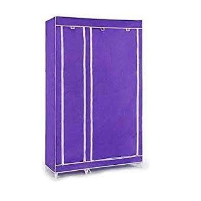 Guarda Roupa Compacto Cabideiro Duplo Arara Prateleiras Sapateira Organizador Camping Quarto Closet Roxo