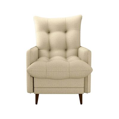 Poltrona De Amamentação Com Puff Montreal Suede Bege Matrix Linho Bege