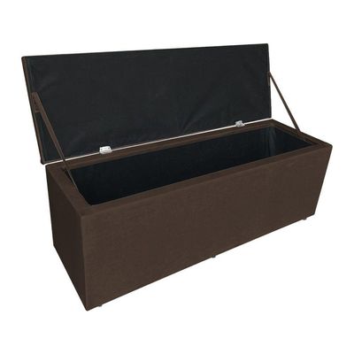 Calçadeira Baú Casal Queen 1,60m Londres Suede Marrom Dal Poz Estofados