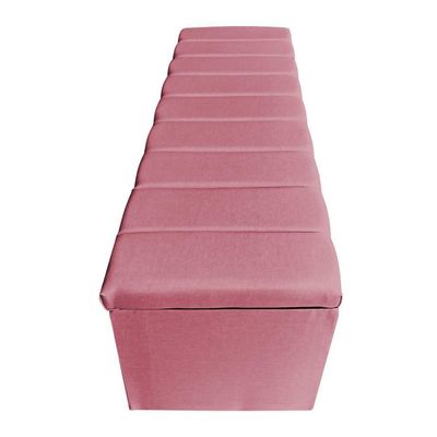 Calçadeira Baú Casal Queen 1,60m Londres Veludo Rosa Dal Poz Estofados