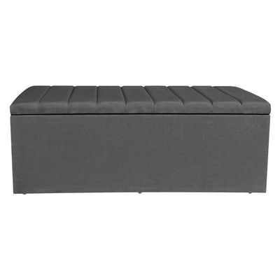 Calçadeira Baú Casal Queen 1,60m Londres Suede Cinza Dal Poz Estofados