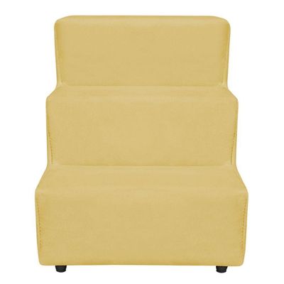 Escadinha Pet 3 Degraus Cachorro E Gato Veludo Amarelo