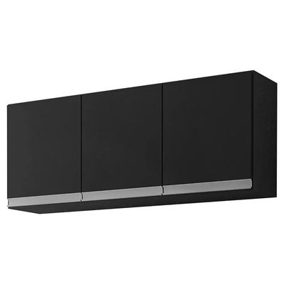 Armario Aéreo Geladeira 120cm Andréia 2 Portas Ajl Móveis Preto