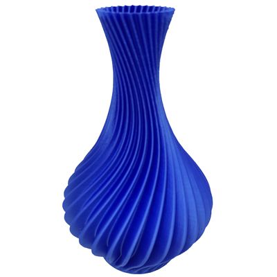 Vaso Espiral 3D Plantas Decorativo 18 cm Azul Brilhante