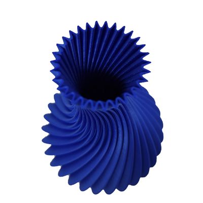Vaso Espiral 3D Plantas Decorativo 18 cm Azul Brilhante