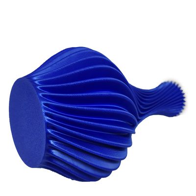Vaso Espiral 3D Plantas Decorativo 18 cm Azul Brilhante
