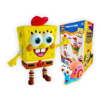 Boneco de Vinil Bob Esponja e Gary 3076 - Lider Brinquedos