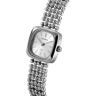 Relogio Mondaine Feminino Ref: 32989l0mvnm2 Bracelete Retangular Prateado