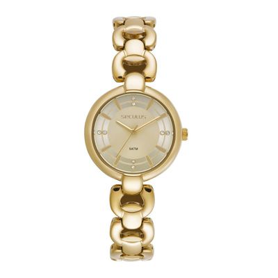 Relógio Seculus Feminino Ref: 23754lpsvdb1 Bracelete Dourado