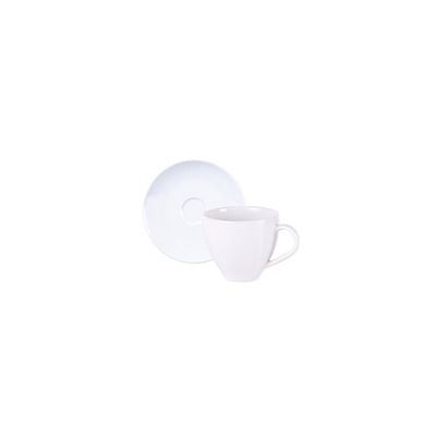 Conjunto Xícara e Pires de Café Tramontina Maria Augusta em Porcelana 100 ml 2 Peças