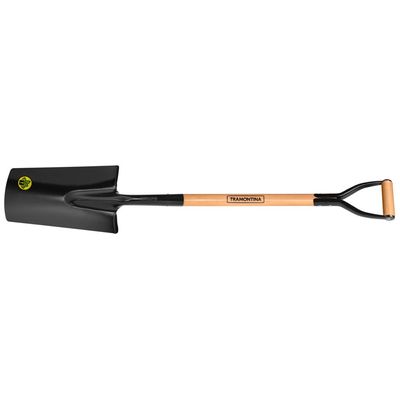 Pa Meia-Lua Tramontina 426/00 em Aço com Cabo de Madeira 74 cm com Empunhadura Metalica Ergonomica