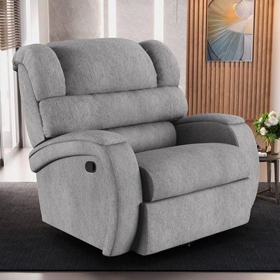 Poltrona do Papai Sala de Cinema Reclinável Kylie Glider Manual Giratória Linho Cinza G23