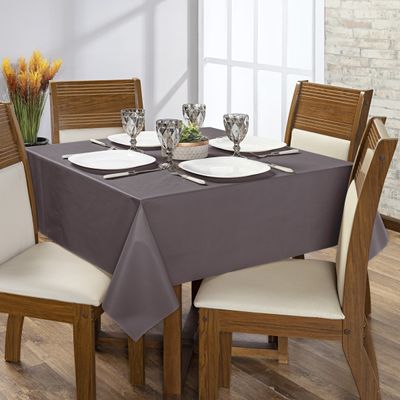 Toalha de Mesa 4 Lugares Térmica Impermeável 1,40 m x 1,40 m 100% Policloreto de Vinila - Marrom
