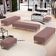 Kit 02 Puffs Decorativo Sala de Estar Bali W01 Pés Palito 190x60cm Suede Rosê - Lyam Decor