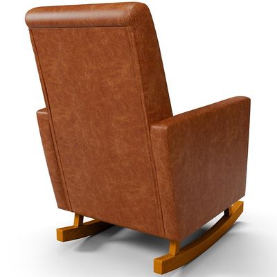 Poltrona de Amamentação com Balanço Ravena W01 Couríssimo Camel - Lyam Decor