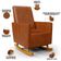 Poltrona de Amamentação com Balanço Ravena W01 Couríssimo Camel - Lyam Decor