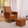 Poltrona de Amamentação com Balanço Ravena W01 Couríssimo Camel - Lyam Decor