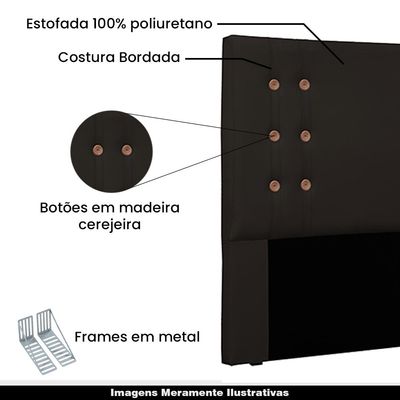 Cabeceira Decorativa 1,40M Kors PU Marrom - Gran Belo