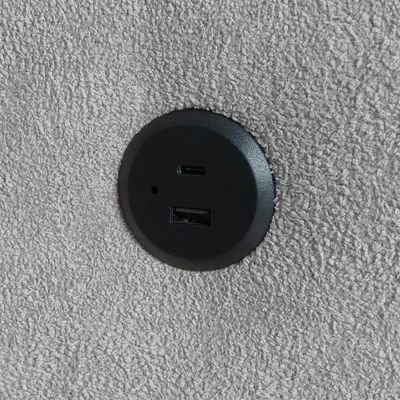 Sofá 5 Lugares Retrátil e Reclinável com USB Absoluto Linho Cinza