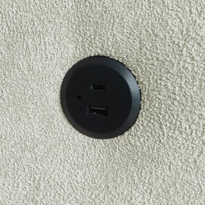 Sofá 3 Lugares Retrátil e Reclinável com USB Absoluto Linho Verde
