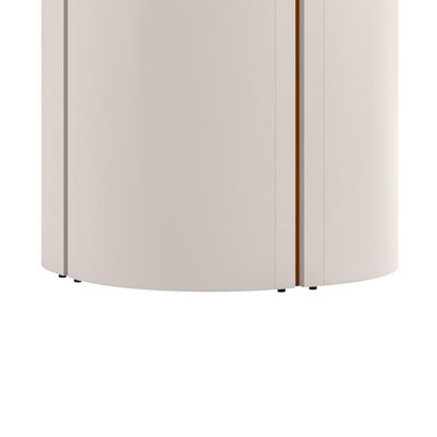 Mesa de Jantar Redonda com Tampo de Vidro Serena Off White 135 cm