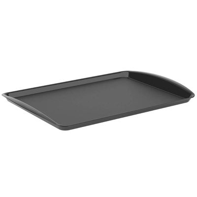 Bandeja Plástico para Servir Restaurante Fast Food Lanchonete Preto 34,7x23,5cm Coza Uno Horeca