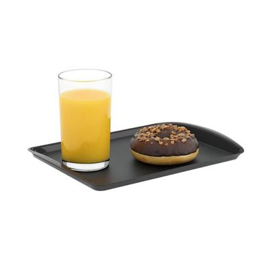 Bandeja Plástico para Servir Restaurante Fast Food Lanchonete Preto 34,7x23,5cm Coza Uno Horeca
