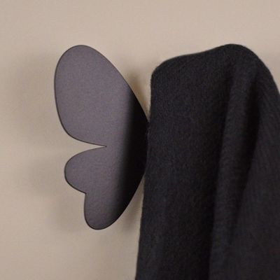 Kit 3 Ganchos Borboleta para Pendurar Roupas Bolsas Multiuso Penduradores Luft Masutti Preto