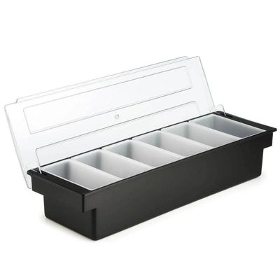 Kit 2 Porta Condimentos Profissional 6 Divisórias Weck Organizador Frutas Especiarias Bar Restaurante