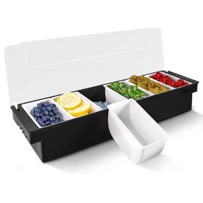 Kit 2 Porta Condimentos Profissional 6 Divisórias Weck Organizador Frutas Especiarias Bar Restaurante
