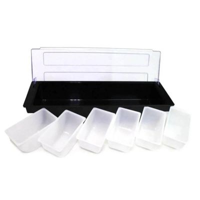 Kit 2 Porta Condimentos Profissional 6 Divisórias Weck Organizador Frutas Especiarias Bar Restaurante