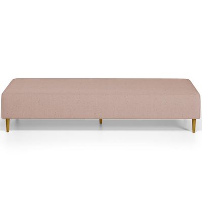 Kit 02 Puffs Decorativo Sala de Estar Bali W01 Pés Palito 210x60cm Linho Rosê - Lyam Decor