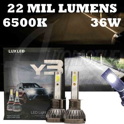 Kit Ultra Led Y3 Super Branco 6500K 36W 22.000 Mil Lumens H4