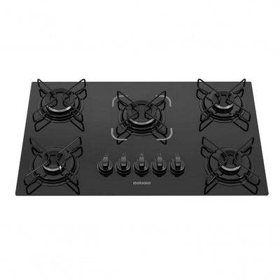 Cooktop Essencial Itatiaia 5 Bocas Preto Bivolt